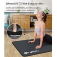 thumbnail image 4 of YR Yoga Mat Thick 20mm High-density NBR Foam Pilates Exercise Stretching Fitness Mats, 76” x 24” Black W/ Bag, 4 of 10