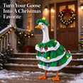 thumbnail image 4 of Porch Goose Outfits 2-Piece Christmas Tree Costume Set with Tiered Dress and Star Hat Fits 19 and 23 Inch Statues for Winter Holiday Front Porch Decor 2 Colors Available, 4 of 7