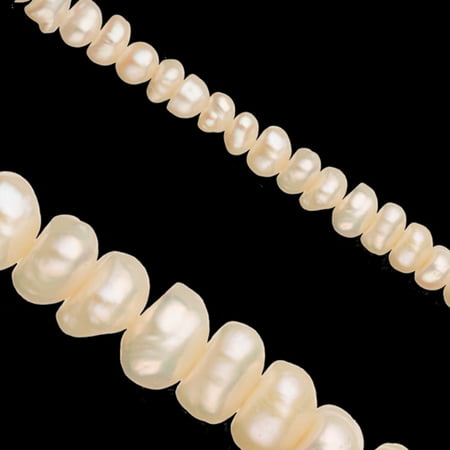Freeform Freshwater Pearl Beads - 5-5.5mm Button Natural White Freshwater Pearl Beads 2 Strings, SAVE $1
