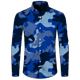 thumbnail image 3 of Camisa de primavera y otoño más nueva para hombre, camiseta de manga larga con estampado 3D de camuflaje, camisa informal con cuello vuelto y botones, camiseta para hombre y mujer, 3 of 5
