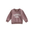 thumbnail image 2 of Infant Toddler Baby Girl Long Sleeve Shirts 6M 12M 18M 24M 3Y Daddys Girl Pullover Sweatshirt Tops Fall Outfit Casual Clothes, 2 of 9