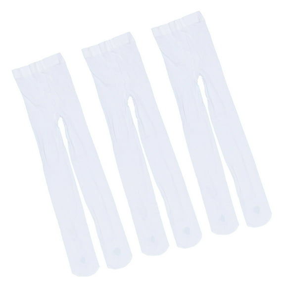 LEORX 3Pack Nylon Dance Tights for Women Smooth Dance Practice White