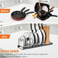 Expandable Pot and Pan Organizers Rack, Pans and Pots Lid Organizer