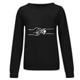 thumbnail image 4 of Mujeres Casual Manga Completa Cuello Redondo Tops Camisas Sueltas Blusa Jersey Estampado Sudadera Pompotops FGAJ18782, 4 of 5