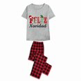 thumbnail image 5 of LuLiaMenton Feliz Navidad Colorful Gray Matching Couples Christmas Pajamas Plaid Short Sleeve, 5 of 5