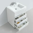 thumbnail image 3 of Blossom Positano 24 Inch Wall-Mounted Floating Vanity Set in Matte White with Acrylic Sink and Side Cabinet, 3 of 3