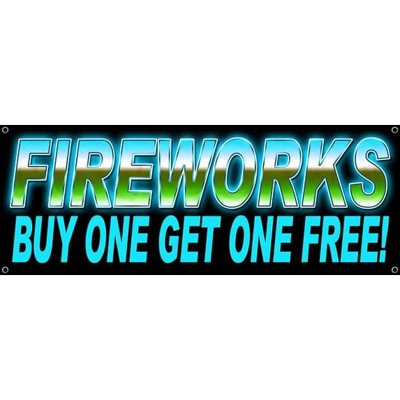 Bogo Fireworks 13 oz Vinyl Banner With Metal Grommets