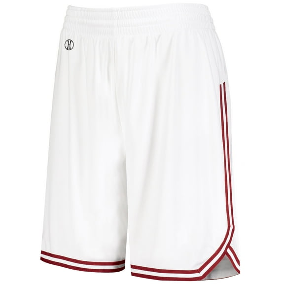 Holloway Sportswear XS Womens RETRO BASKETBALL SHORTS White/Scarlet 224377
