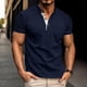 thumbnail image 1 of pstuiky camisetas de manga corta para hombre, Camisa tipo jersey para hombre, de color liso, con botones, manga corta y cuello alto ropa de hombre l, 1 of 6