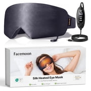 Heated Eye Mask for Dry Eyes, Silk Warm Eye Compress with 3 Heat Levels & 4 Timer Settings, Washable USB Eye Heating Pad for Puffy Eyes, Blepharitis, Stye, MGD, Sinus Pressure, Gray