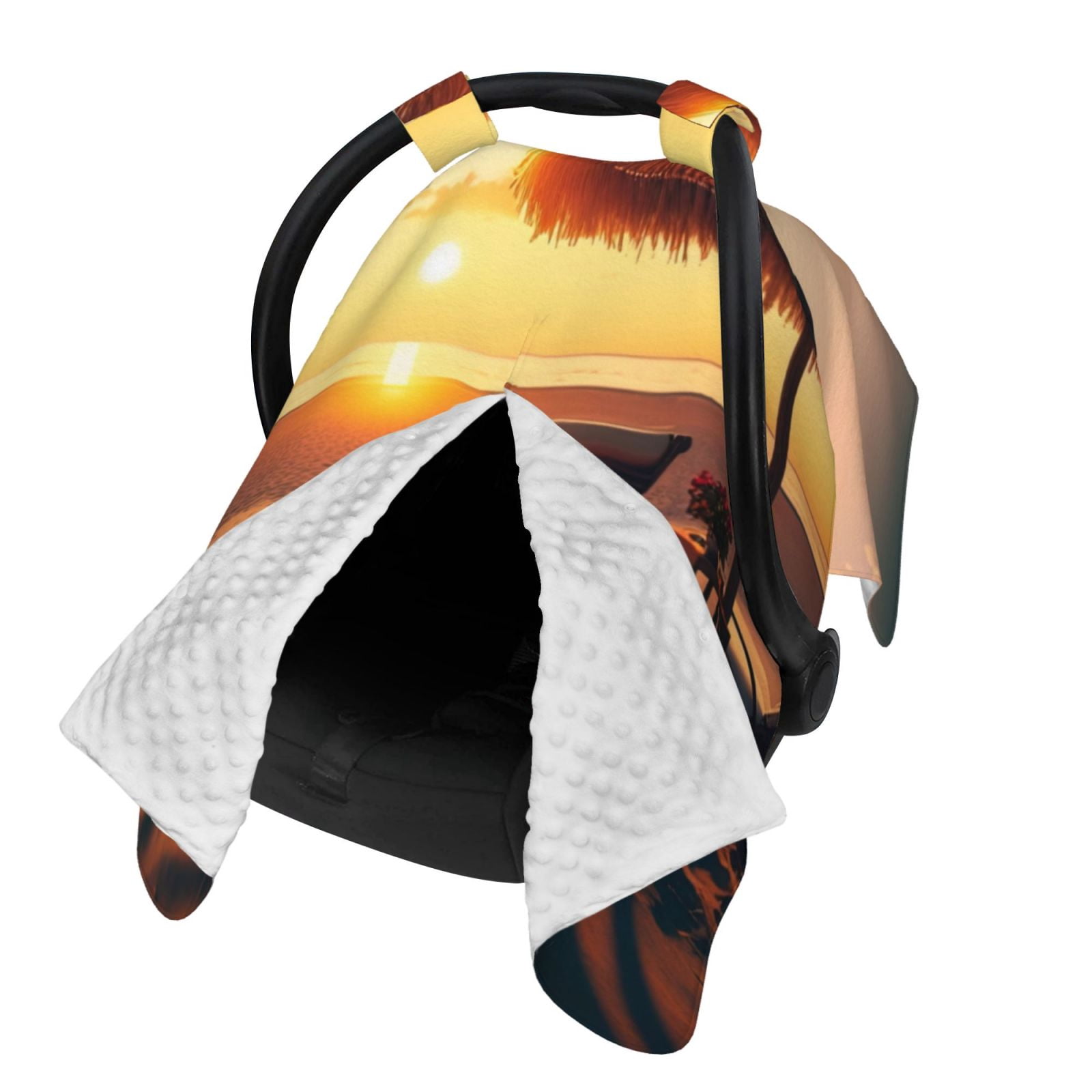 Naloa Hawaiian Sunset Beach Baby Car Seat Cover, Breathable Baby Carrier Cover, Multiuse Baby Carrier Cover & Nursing Breastfeeding Cover