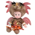 thumbnail image 3 of Riousery Premium Coffee Dinosaur Baby Doll Cute Soft Plush Toy for Girls and Kids, 15.7 inches / 40 cm, Sings and Makes Noise, Interactive Collectible Stuffed Animal with Batteries Included, 3 of 9