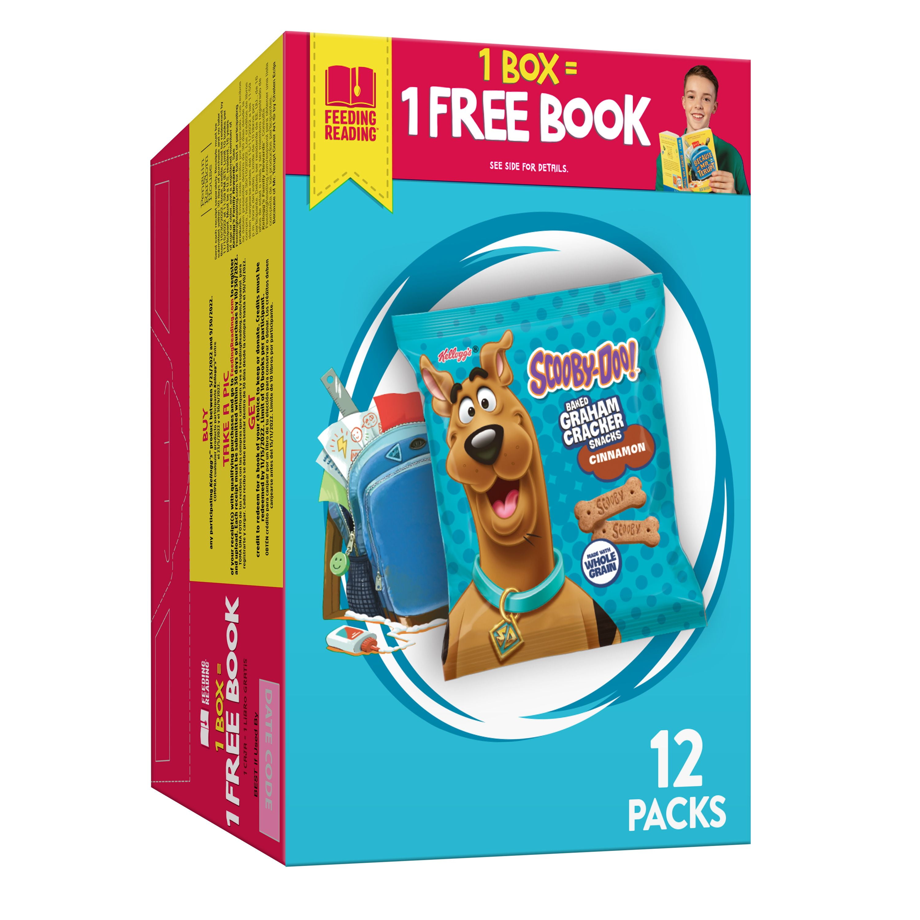 Kellogg's SCOOBY-DOO! Baked Graham Cracker Snacks, Cinnamon, 12 Ct, 12 Oz, Box