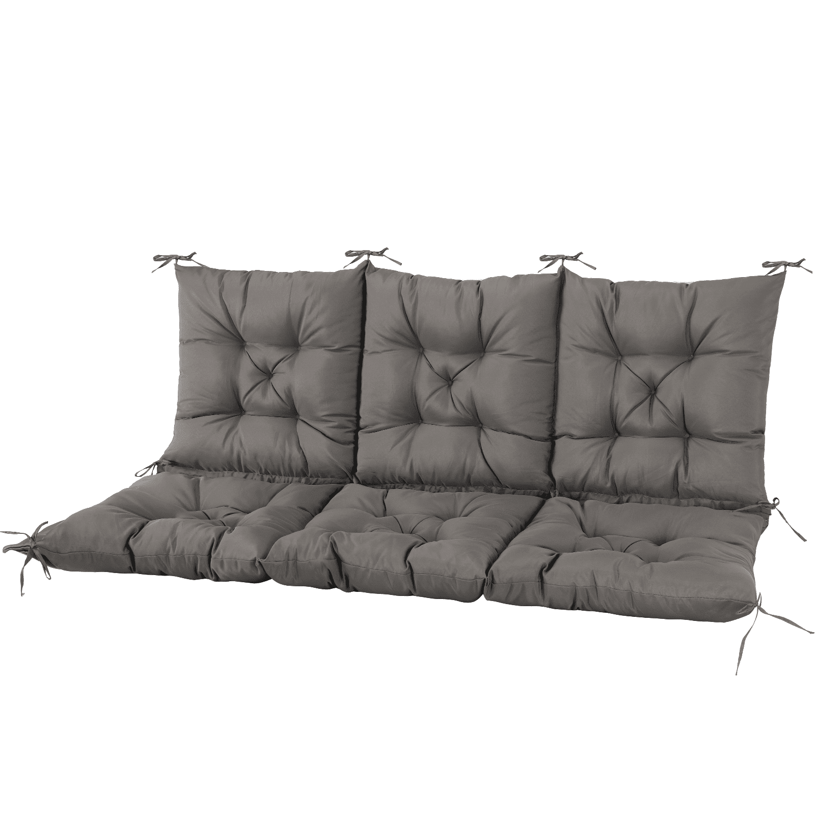 Outdoor Bench Cushion Inlife Swing Chair Cushion Waterproof Sun-Resistant with 8 Nonslip Ties, Deep Gray 150cm*100cm