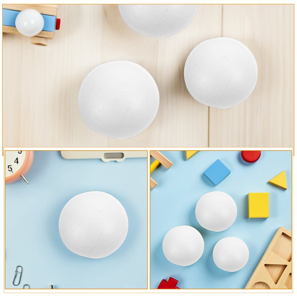 LOLIPPYY 24Pcs White Polystyrene Balls for Crafts Lightweight Foam Spheres for Decoration and Painting