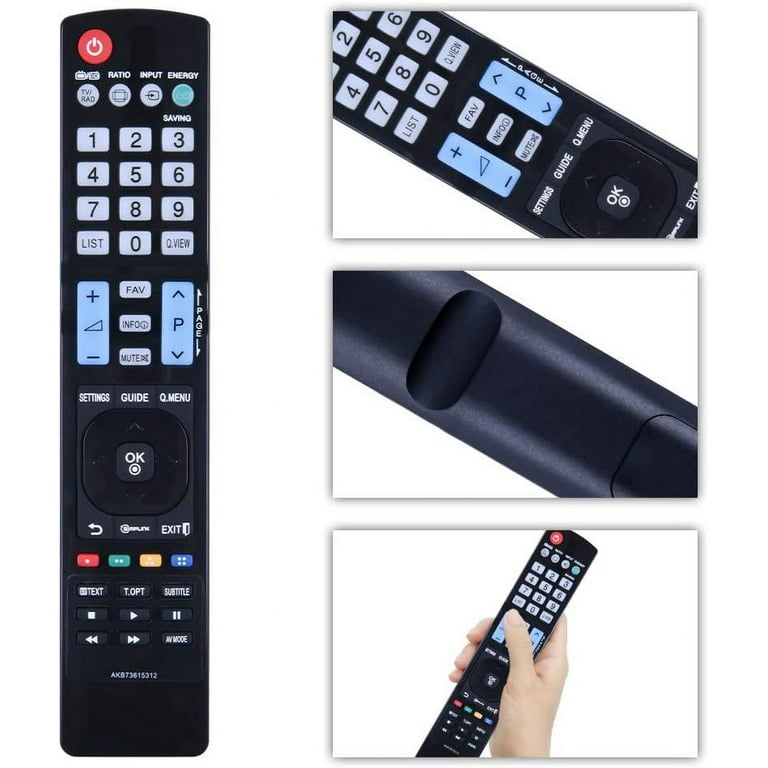 Control remoto universal para LG TV, botones grandes, control remoto  multifuncional Smart TV Control remoto para LG AKB73615309 42LD550 46LD550
