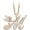 Rose, variant on 14K White Gold Finish Round Cut White Diamond 925 Sterling Silver Diamond Cute Elf Angele With M Initial Letter Pendant Necklace for Women