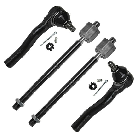 Detroit Axle - 4 Front Inner & Outer Tie Rods for 2013-2015 Chevrolet Malibu [With Electronic Ride And Handling Suspension]