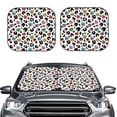 thumbnail image 2 of Windshield Sun Shade, leopard colorful love Hearts Foldable Car Sun Shade Windshield for Front, 2 Pieces, 2 of 7
