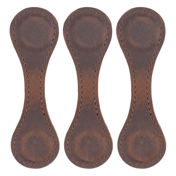 Leather Magnetic Bookmark, Magnet Bookmarks, Handmade, 3Pcs Coffee Color
