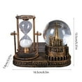 thumbnail image 3 of Musical Crystal Snow Globe Hourglass - Dual Function Christmas Decor with Gold Tower Base, Holiday Music & Falling Sand for Home Office Gift (8.07in), 3 of 6