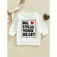 thumbnail image 3 of Elippeo Toddler Baby Christmas Sweatshirt, 6M 12M 18M 24M 3Y Long Sleeve Round Neck Heart Letter Print Pullover Tops, 3 of 9