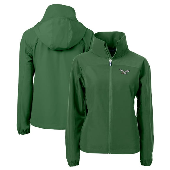Women's Cutter & Buck  Hunter Green Philadelphia Eagles Throwback Charter Eco Recycled Full-Zip Jacket