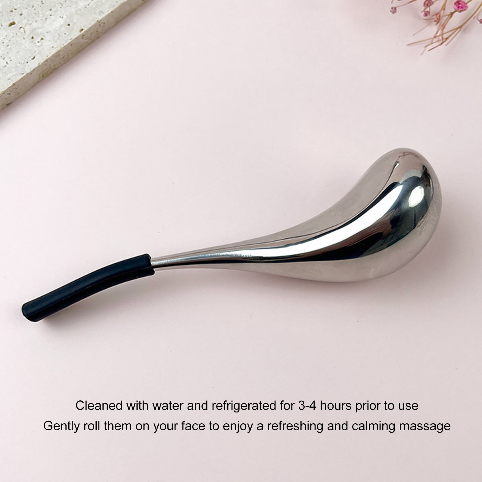 Suodoka Ice Globes Stainless Steel Facial Massage Roller Cooling Sticks to Reduce Puffiness and Wrinkles Skincare Tool Silver, 7.87 inches / 20 cm