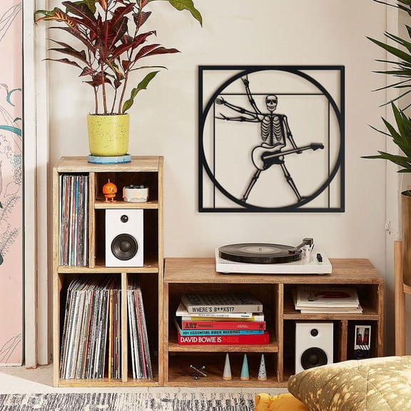 Vitruvian Rocker Metal Wall Art, Human Proportions Artwork, Modern Style Metal Wall Decor for Home, Office, Living Room, and Bedroom Decoration, Modern Style (19.7" (L) x 19.7" (W) - 50cm x 50cm)