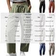 thumbnail image 4 of Tqcoqu Women's Wide Leg Casual Pants with Pockets,Linen Blend Elastic Drawstring Waist Cropped Loose Pants,Army Green Women's S-XXL, 4 of 10