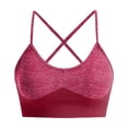 thumbnail image 1 of Yammkia Racerback Bras for Women Adjustable Sports Bra Square Neck Wireless Padded Yoga Workout Tops (Red,L), 1 of 3