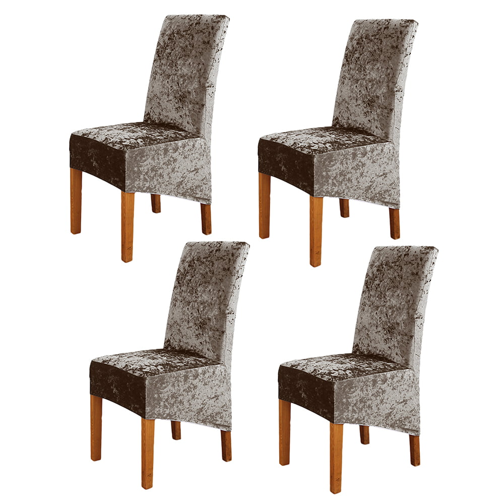 Crushed Velvet Dining Chair Covers Stretchable Protective Slipcover Wedding Home 