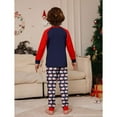 thumbnail image 6 of Matching Family Pajamas Sets Christmas PJ's Letter Plaid Printed Long Sleeve Tee and Bottom Loungewear or One-Piece Jumpsuit, 6 of 9