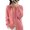 Pink, variant on Women Knitted Sweater Coat High Collar Long Sleeve Double Zipper Placket Autumn Winter Solid Color Knitwear