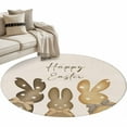 thumbnail image 2 of 3ft Round Rug, Happy Easter Non-Skid Rubber Backing Large Area Rugs - Living Room Bedroom Home Office, Polka Dot Bunny Spring Beige Burlap Indoor Floor Mat Carpets Washable Rug, 2 of 9