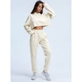 thumbnail image 2 of Women's Loose Hooded Sports Guard Fashion Running Solid Color Fitness Clothes Long-Sleeved Yoga Suit WERSEON Modelo, 2 of 6