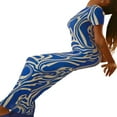 thumbnail image 2 of Femmes Print Maxi Crayon Robes Faux Cou Cravate Teinture Robe Longue Robe Élégante Soirée Club Robe, 2 of 6