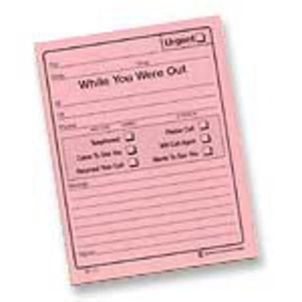 Adams® "While You Were Out" Message Pads, 4 1/4" x 5 1/2", 50 Sheets, Pink, Pack Of 24 Walmart