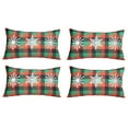 thumbnail image 2 of Christmas Snowflakes Decorative Throw Pillow Set of 4 Lumbar 12 in. x 20 in. Red & Green for Couch, Bedding, 2 of 5