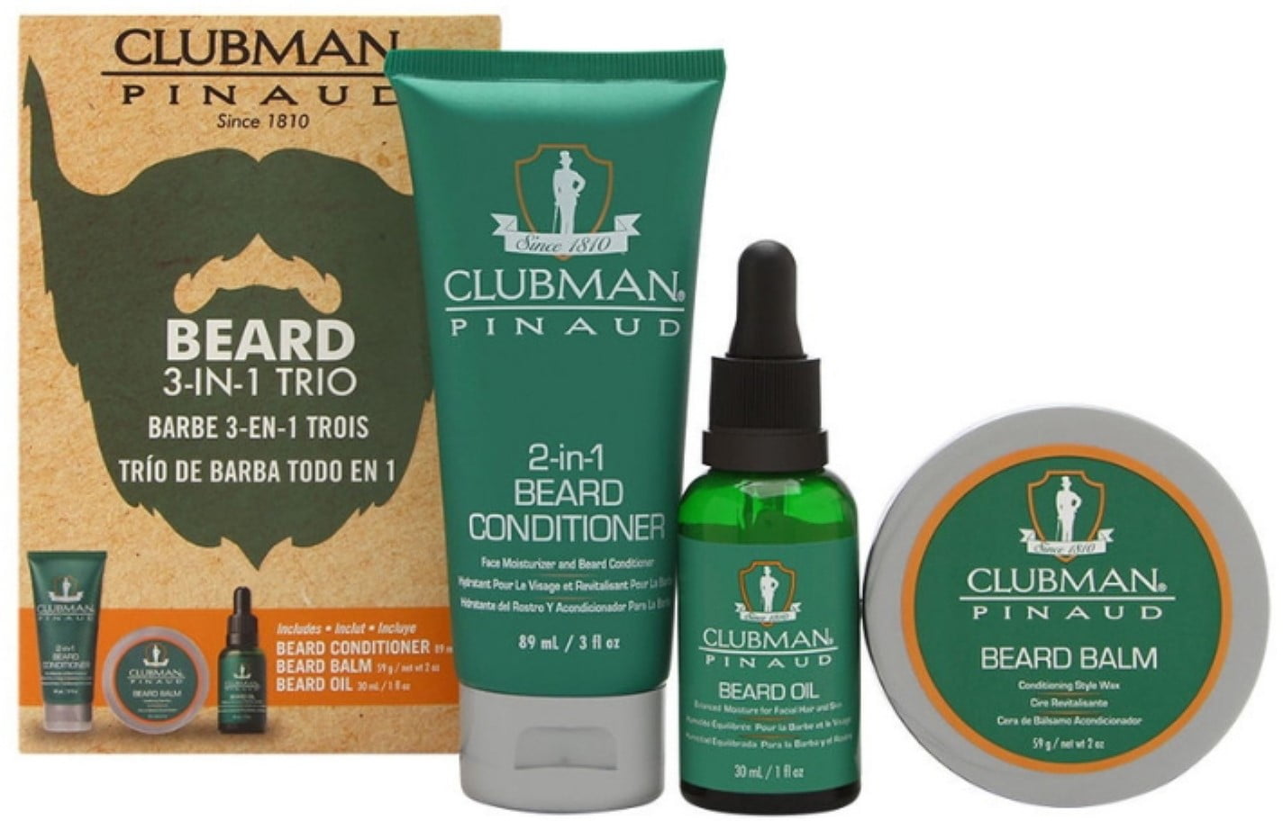 Clubman Beard 3-in-1 Trio Kit, 1 ea
