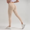 thumbnail image 2 of Cellulite 3D Leggings for Women Full Length Buttery Soft Yoga Pants Resistance Band Leggings No Front Seam Scrunch Butt Lifting Leggings Scrunch Butt Compression Legging Skin-Friendly Beige L, 2 of 9
