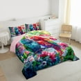 thumbnail image 3 of Manfei Kids Teens Kawaii Parrots Couple 3 Pieces Queen Comforter Set,Happy Valentine's Day Ultra Soft Bedding Sets,Romantic Lover Bedding Comforter Set Breathable,Microfiber Bedroom Decor,Reversible, 3 of 8