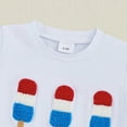 thumbnail image 4 of Xudanell 4th of July Baby Outfit Popsicle Graphic Crewneck T Shirt with Elastic Waist Shorts Kids Patriotic Outfits 2 Piece Set for Toddler Boy White 18-24 Months, 4 of 7