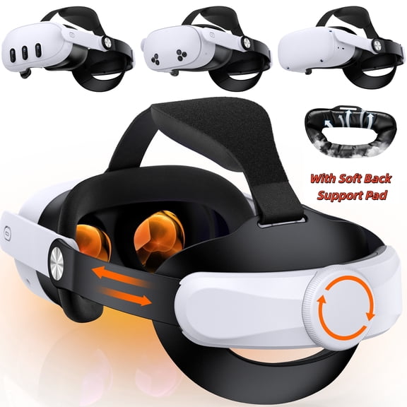 EUROA VR Head Strap for Meta Quest 2/3/3S, VR Headest Accessories adjustable Elite Strap with Soft Padding