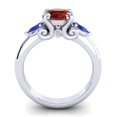 thumbnail image 4 of 2.50 Carat Fine Round Cut Garnet & Blue Sapphire Gemstone Three Stone Wedding Ring for Women Solid 18K White Gold Size 7 by Diamond-Capitals, 4 of 8