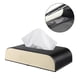 thumbnail image 4 of funtasica Auto PU cuero papel toalla caja pañuelos caja almacenamiento de papel para el hogar Negro beige Sharpla caso de tejido de coche, 4 of 7