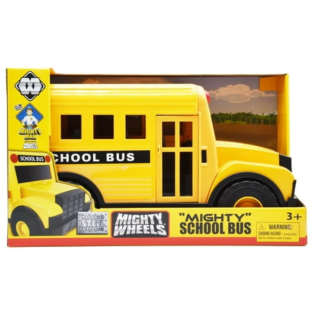 Mighty Wheels 16" Yellow School Bus Toy with Opening Doors