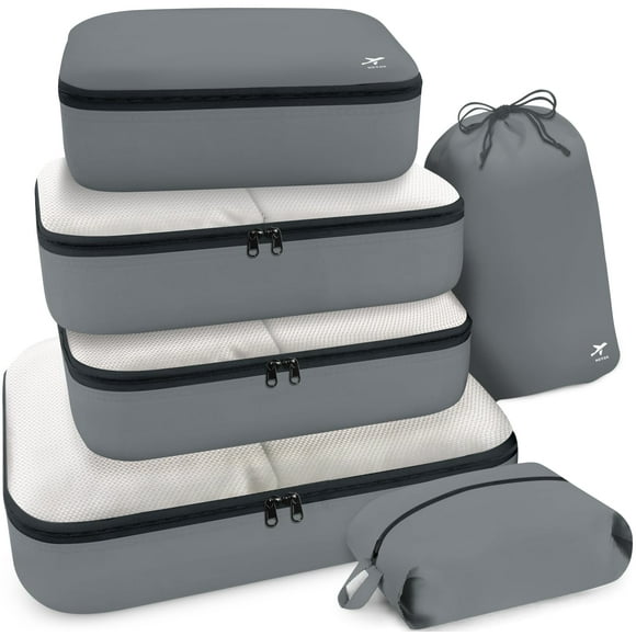 Cubos de embalaje HOTOR, 6 unidades, para maletas, color gris