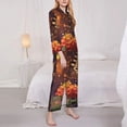 thumbnail image 4 of Kll Butterfly Sitting On A Flower Print Women'S Long Sleeve Pajamas With Pants Sleepwear Loungewear 2 Set-Medium, 4 of 9