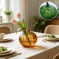 thumbnail image 5 of Hovilon Glass Pumpkin Vase for Flowers, Decorative Hydroponic Pumpkin Flower Vase in Clear Green Orange, Thick Glass Centerpiece for Fall Thanksgiving Halloween, Compact Tabletop Home Decor Gift, 5 of 6